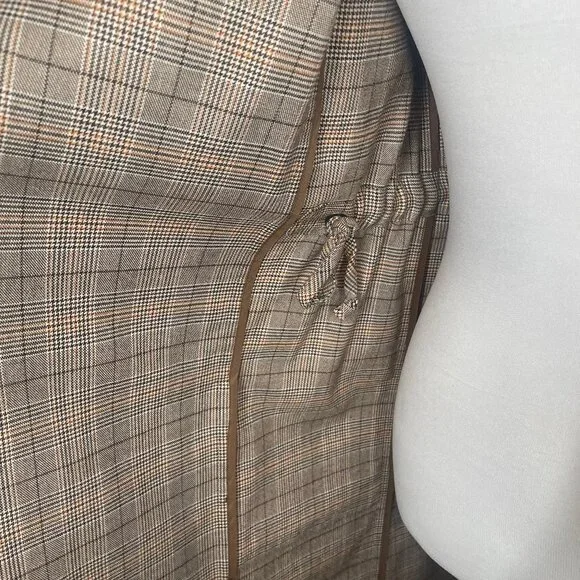 cupcakes and cashmere Plaid Drape Front Trench Coat XS - Picture 5 of 16